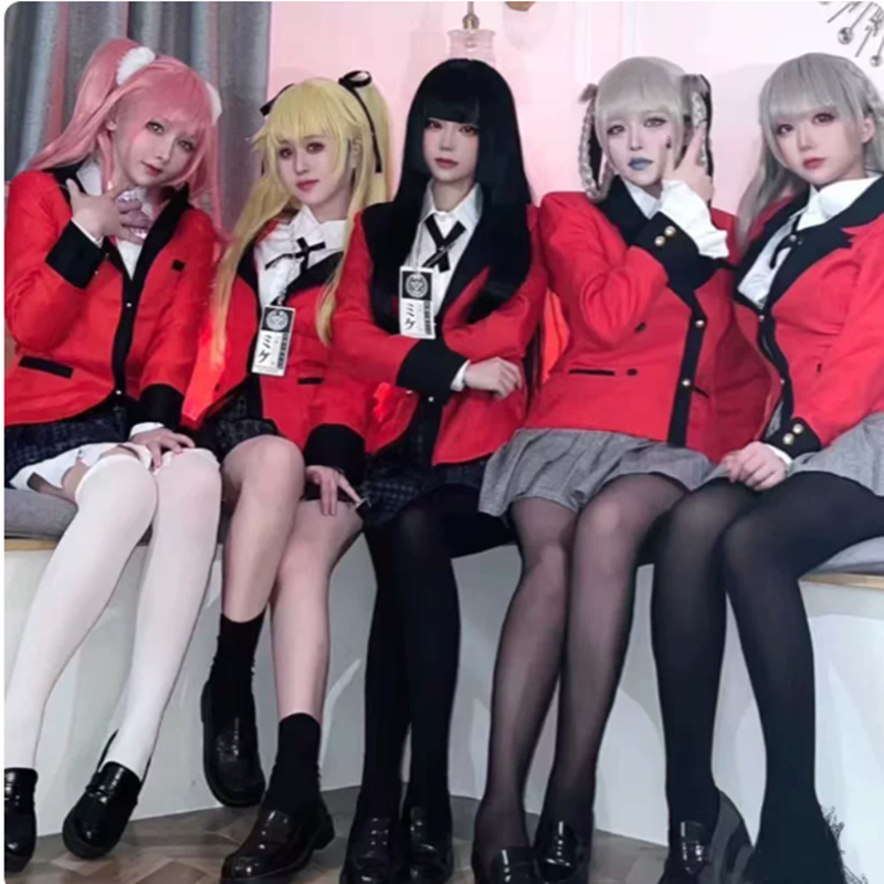 Anime Cosplay Yumeko - Cosplay Costume Girl Pleated Skirt Uniform