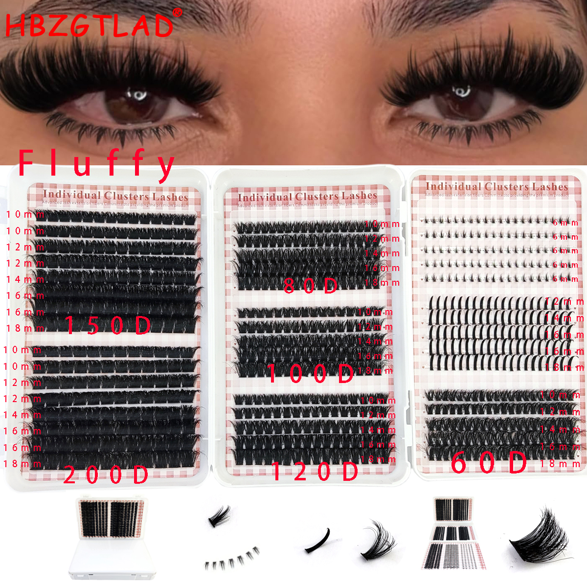 HBZGTLAD Fluffy Lash Cluster L – Anime Cosplay Lashes recenzja i cena