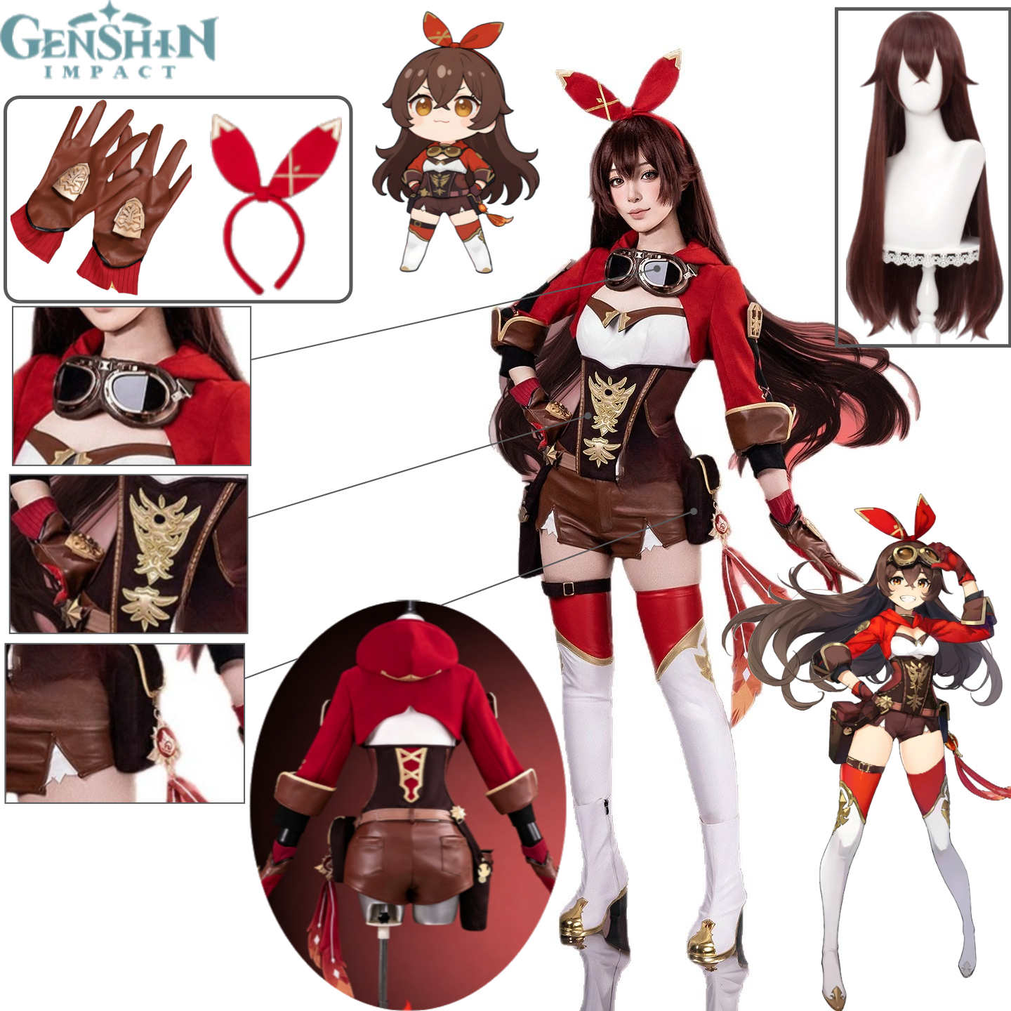 Genshin Impact Amber Cosplay C – Anime Cosplay Glasses recenzja i cena