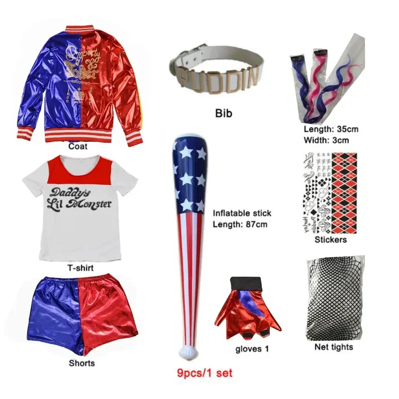 ABC123Halloween Kids Adult Cos – Anime Harley Quinn Cosplay recenzja i cena